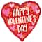 17&#x22; Happy Valentine&#x27;s Day Sketch Hearts Foil Mylar Balloon